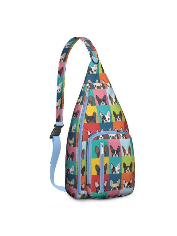 Puppy Love Sling Backpack - Adorable Dog-Themed Print Shoulder Bag (Minimalist Dog Design, Lightweight & Breathable)