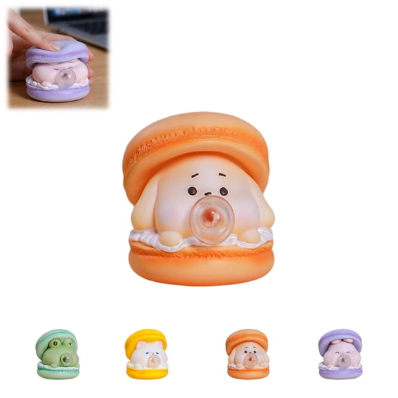 Puppy Macaron Slow Rising Squishy Toys, Macaron Squishies Fidget Toys for Adults, Super Soft Sensory Stress Ball Squeeze Toys for Stress Relief (Puppy Macaron)