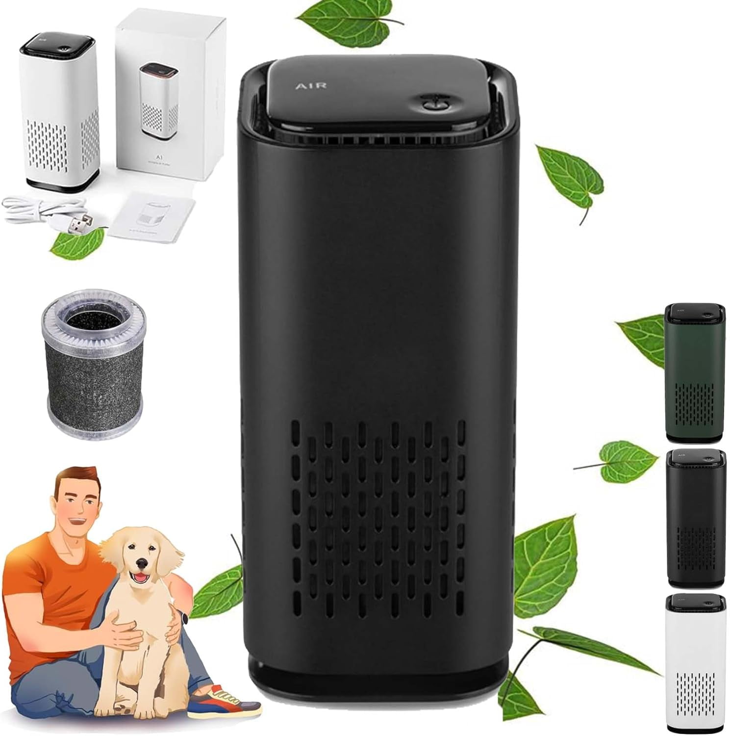Puppy Mothers Pet Air Purifier, with True HEPA 3in1 Filters, Pet Air