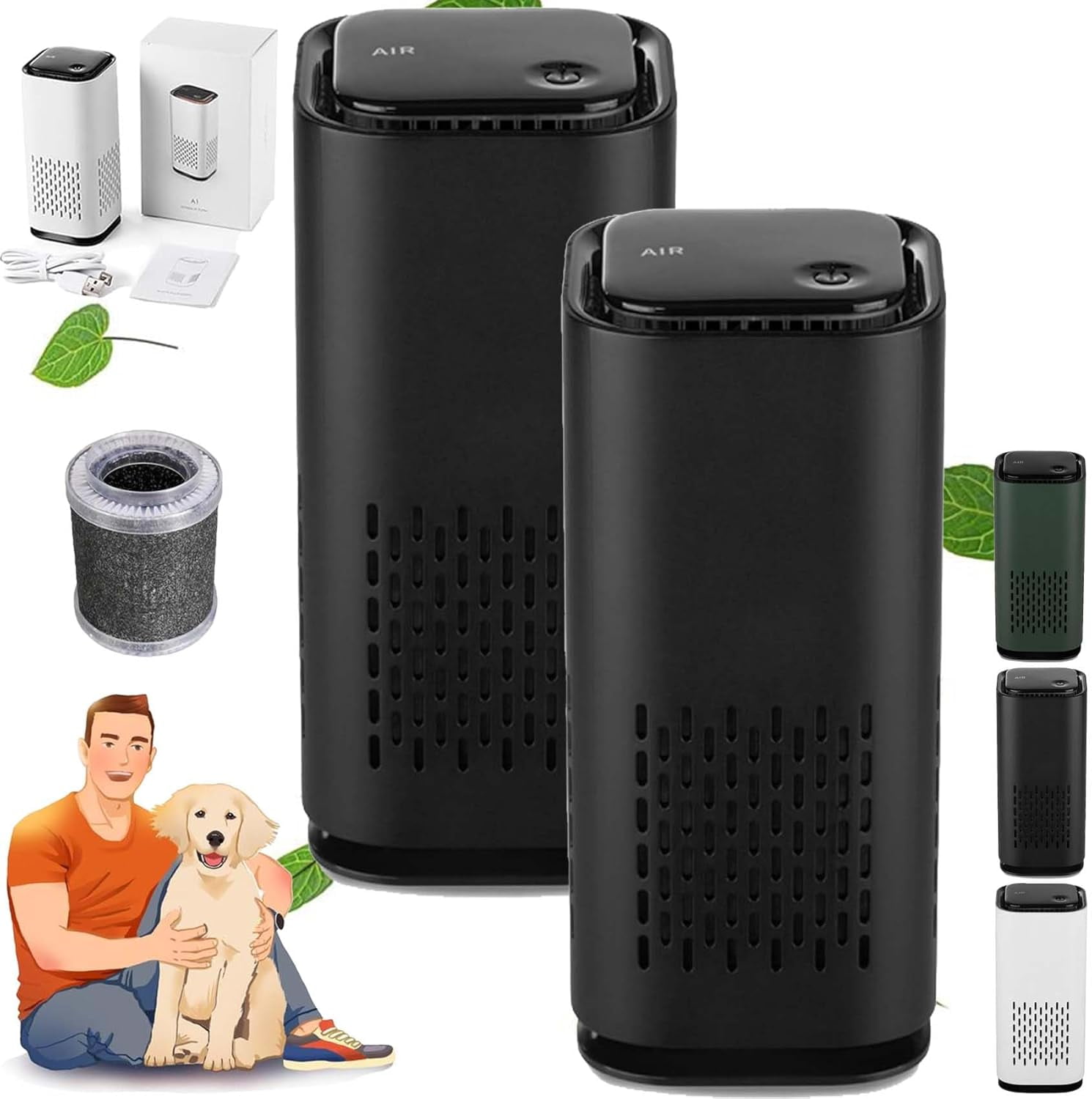 Puppy Mothers Pet Air Purifier, with True HEPA 3in1 Filters, Pet Air