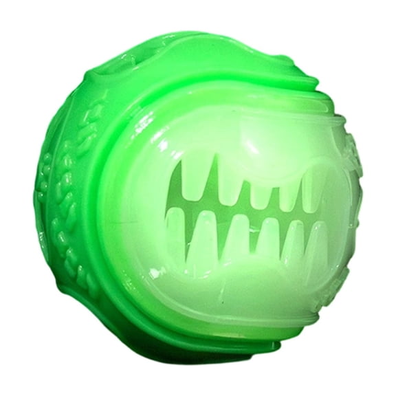 Puppy Oral Toys, Indestructible Dog Toys, Glow in The Dark Dog Ball, 2.5 In, Chew Proof Dog Toys, Dog Treat Dispenser Toys, Rolling, Green, Tpr, 1 Pc