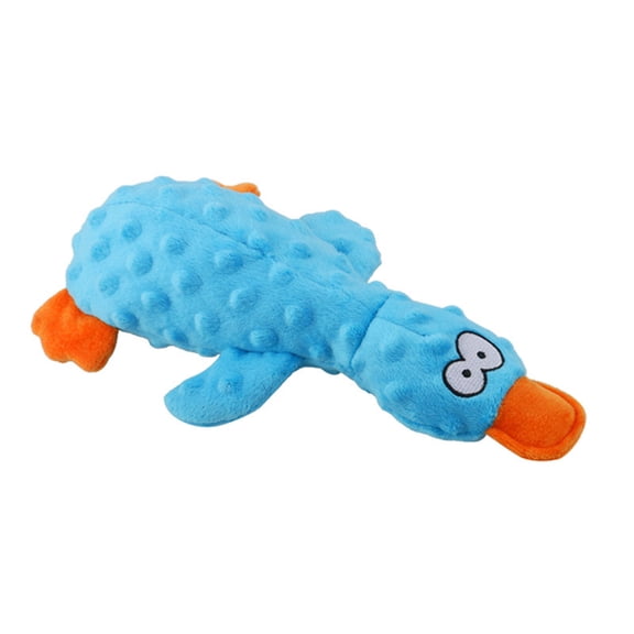Puppy Oral Toys, Puppy Chew Toys, Duck Toys for Dogs, 18X5 In, Crinkle Paper, Blue Fabric, Plush Duck, Pet Chewing, Interactive Play, 1 Pc