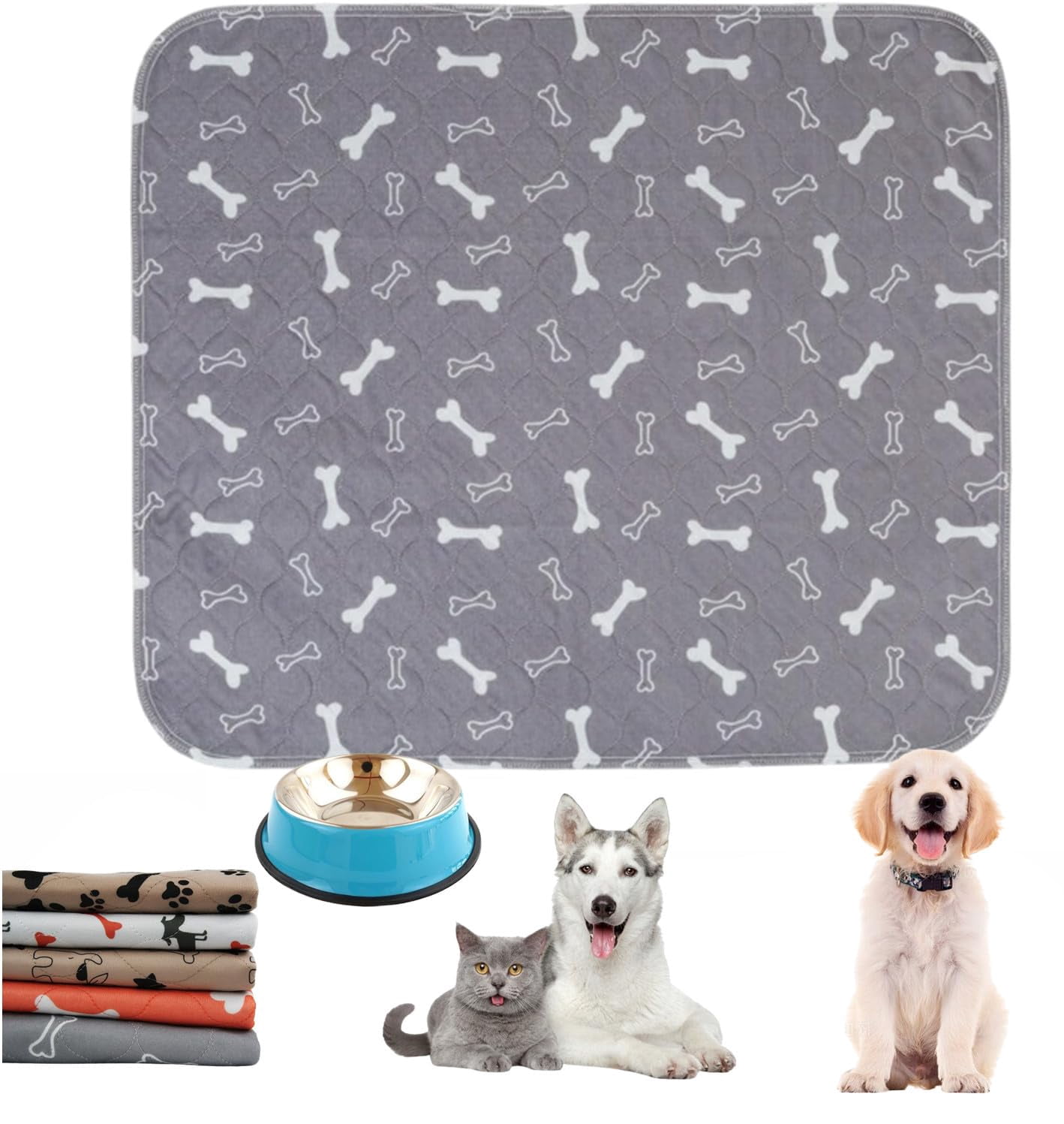 Puppy Pad with Pheromones, Reusable and Washable Puppy Pads, Puppy pad Pee Pads, Durable Leak-Proof & Anti-Slip Pet Training Pads, Easy to Clean for Home & Travel (E, 15.7*23.6in)