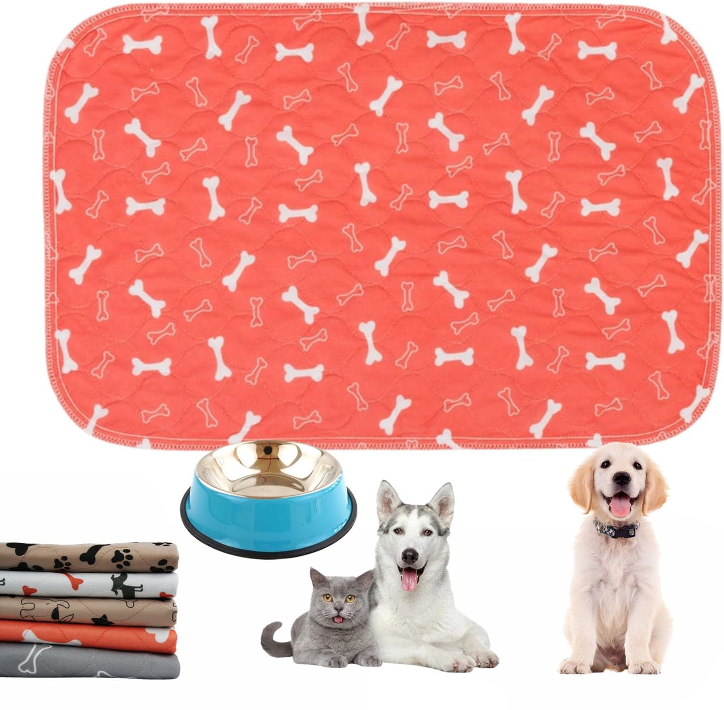 Puppy Pad with Pheromones, Reusable and Washable Puppy Pads, Puppy pad Pee Pads, Durable Leak-Proof & Anti-Slip Pet Training Pads, Easy to Clean for Home & Travel (E, 15.7*23.6in)