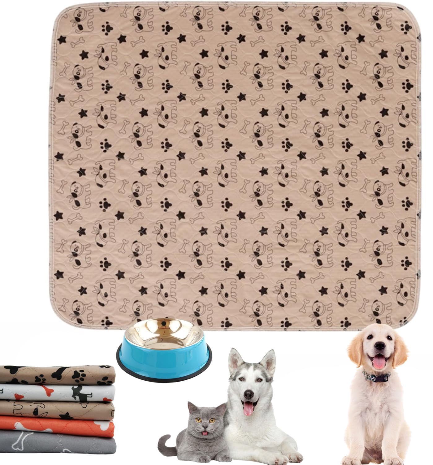 Puppy Pad with Pheromones, Reusable and Washable Puppy Pads, Puppy pad Pee Pads, Durable Leak-Proof & Anti-Slip Pet Training Pads, Easy to Clean for Home & Travel (E, 15.7*23.6in)