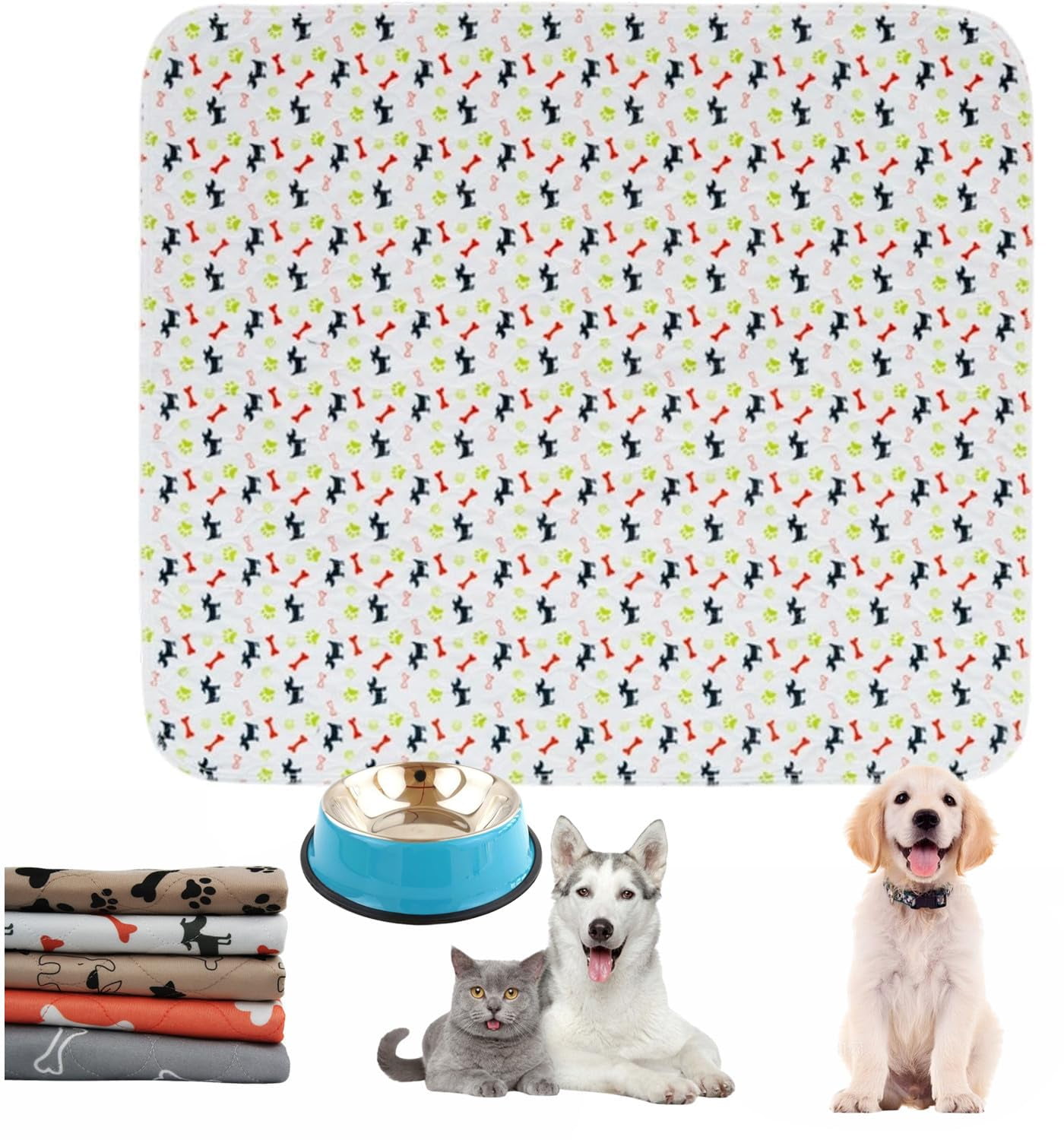 Puppy Pad with Pheromones, Reusable and Washable Puppy Pads, Puppy pad Pee Pads, Durable Leak-Proof & Anti-Slip Pet Training Pads, Easy to Clean for Home & Travel (E, 15.7*23.6in)
