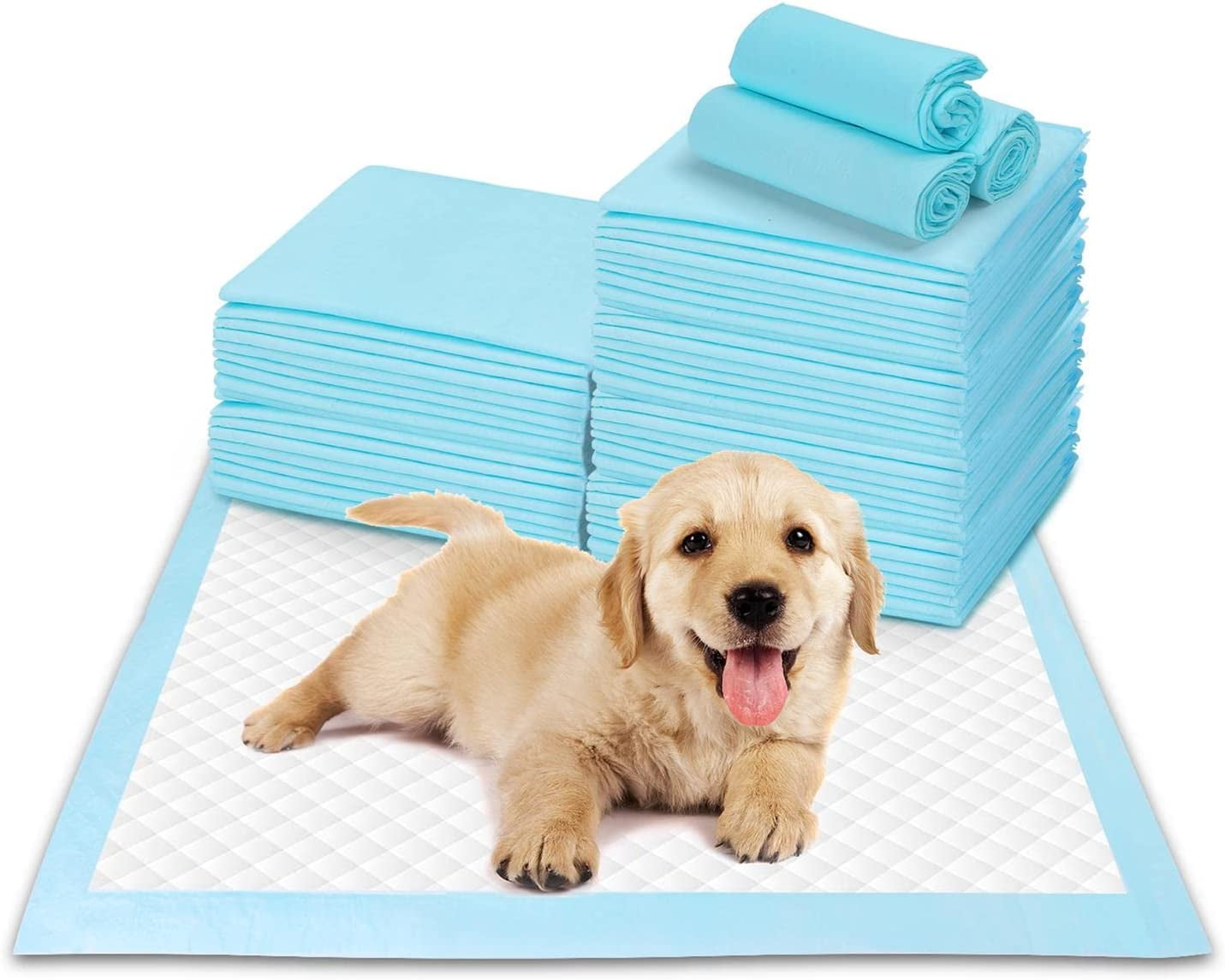 Puppy Pads,24"x 23" Super Absorbent Pee Pads for Dogs, Odor Control Potty Training Pads Leakproof 5-Layer Pee Pads with Quick-Dry for Medium to Large Pets Like Cats and Dogs