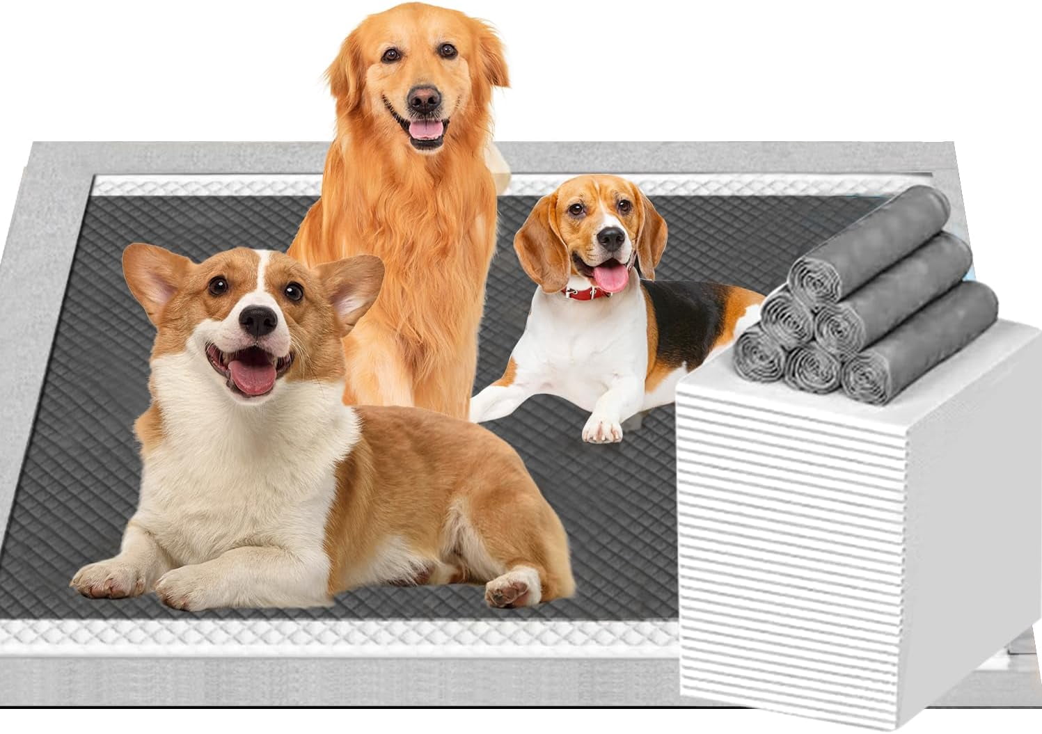 Puppy Pads Extra Large 28“x36”, 20 Count Activated Carbon Pee Pads, X-Large Potty Pads for Dogs, Disposable Urine Bed Pads for Doggies, Piddle Training Pads for Indoor, Outdoor Use