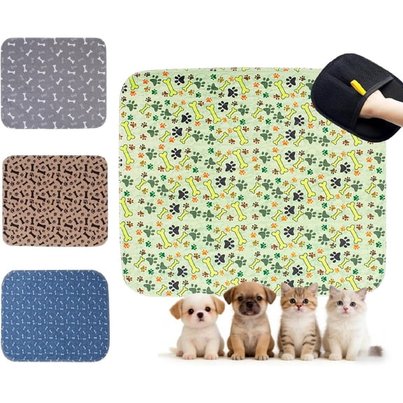 Puppy Pads with Pheromones, Washable Pee Pads for Dogs Potty Training, Reusable Dog Mat , Crate, Whelping Box (White,M)