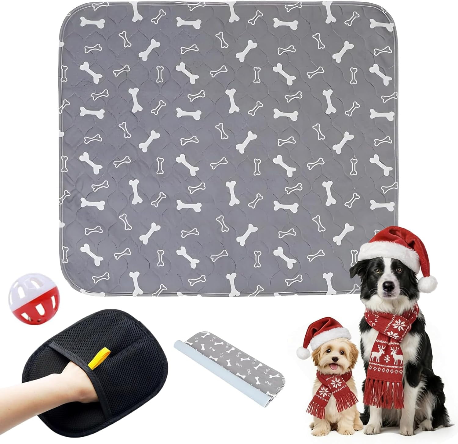 Puppy Pads with Pheromones, Washable Puppy Pee Pads for Dogs Reusable Puppy Pads for Dogs and Cats(with Pet Hair Removal Gloves)