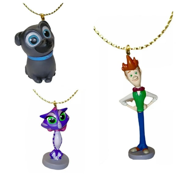 Puppy Pals Dog Bingo Hissy & Bob Ornament Pvc Figure Figurine Charm New Dangler