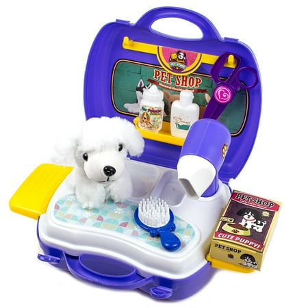 Puppy Pals Portable Puppy Dog Carrier Play Set - Purple