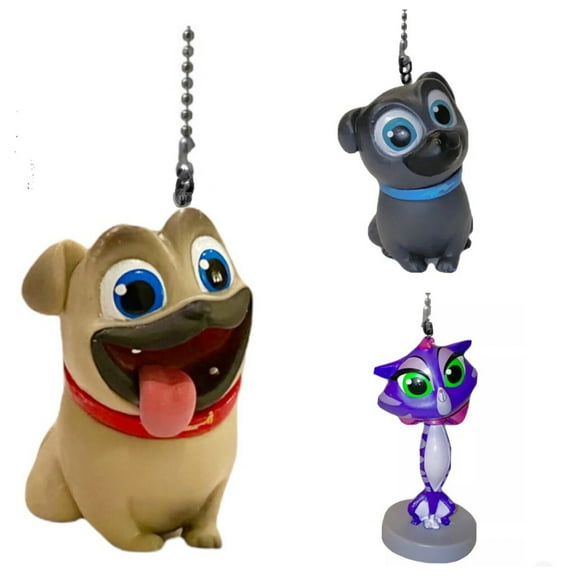 Puppy Pals Rolly Bingo & Hissy Fan Lamp Pull Chain Pvc Figure Figurine Charm New