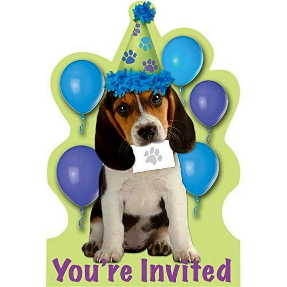 Puppy Party Invitation Set w/ Envelopes (8ct)