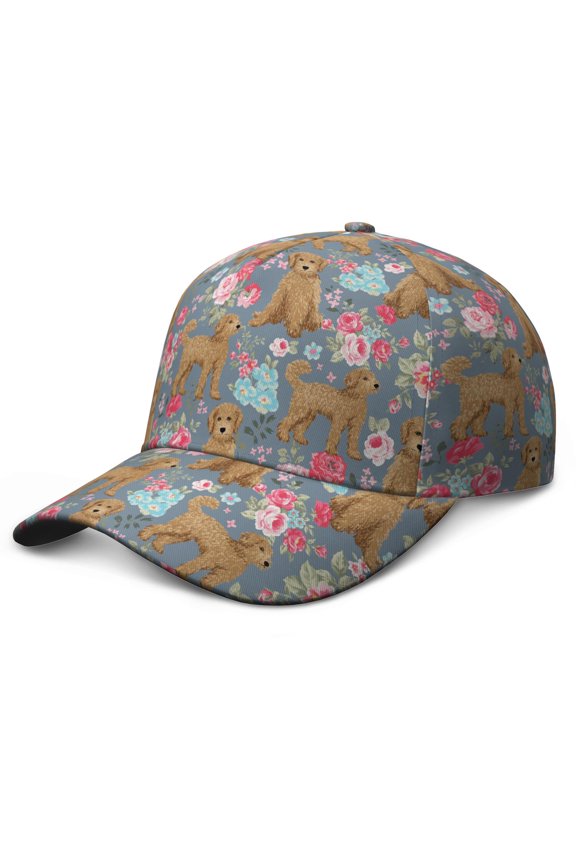Puppy Pattern Snapback - Artistic Floral Print Adjustable Outdoor Hat