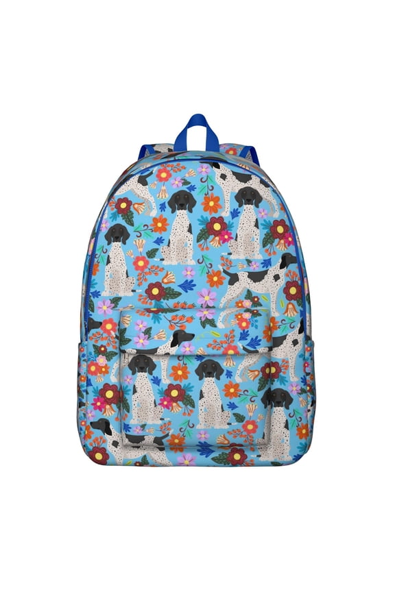 Puppy Paw Print Backpack, Durable School Bag with Adorable Dog-Themed Print and Whimsical Cartoon Pattern