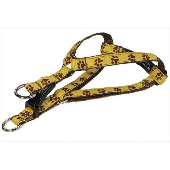 Puppy Paws Dog Harness, Yellow & Brown - Extra Small