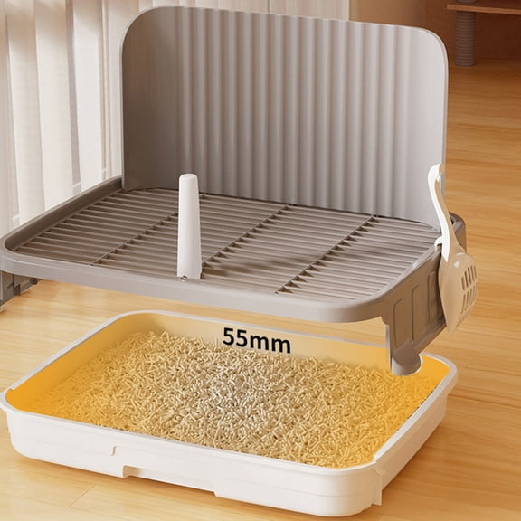 Puppy Pee Pad Holder, Indoor Dog Potty Tray with Raised Pee Wall and Non-Skid Feet, Plastic Training Station for Small Dogs, Home Floors, Apartments and Indoor Pet Areas