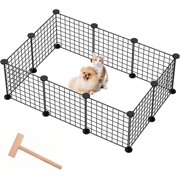 Puppy Playpen 10 Panels Metal Wire Dog Fence Portable Small Animal Fencing