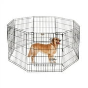 PET TREX Puppy Playpen ? Foldable Metal Exercise Enclosure ? Eight 24x24-Inch Panels ? Indoor/Outdoor Pen with Gate for Dogs Cats or Small Animals by Petmaker