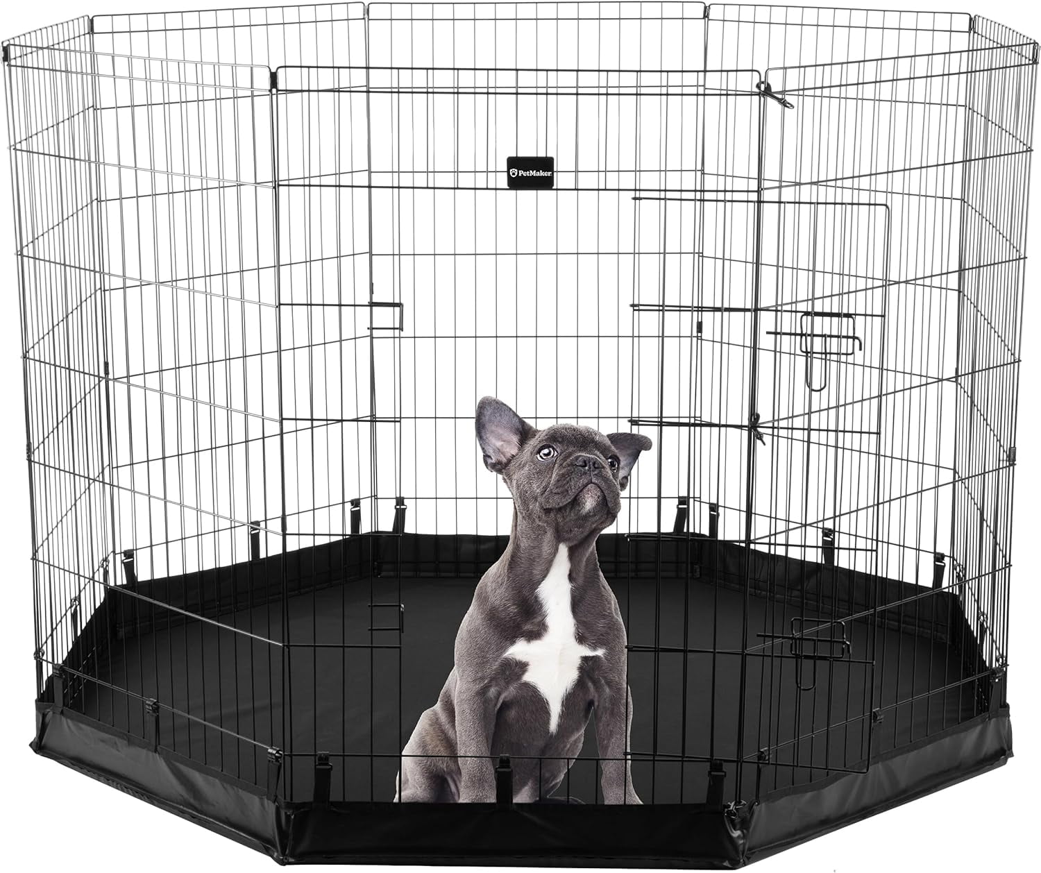 View of Puppy Playpen - Foldable Metal Exercise Enclosure with Eight 24-Inch ...