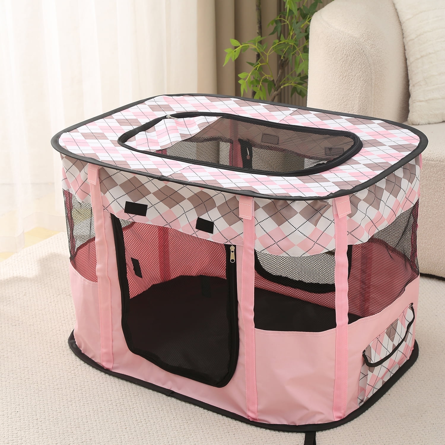 Puppy Playpen, (Ultra Sturdy) Dog Cat Playpen Indoor Outdoor Portable Kitten Cat Tent Crate Cage Pen for Small Dogs Pet Cats Outside