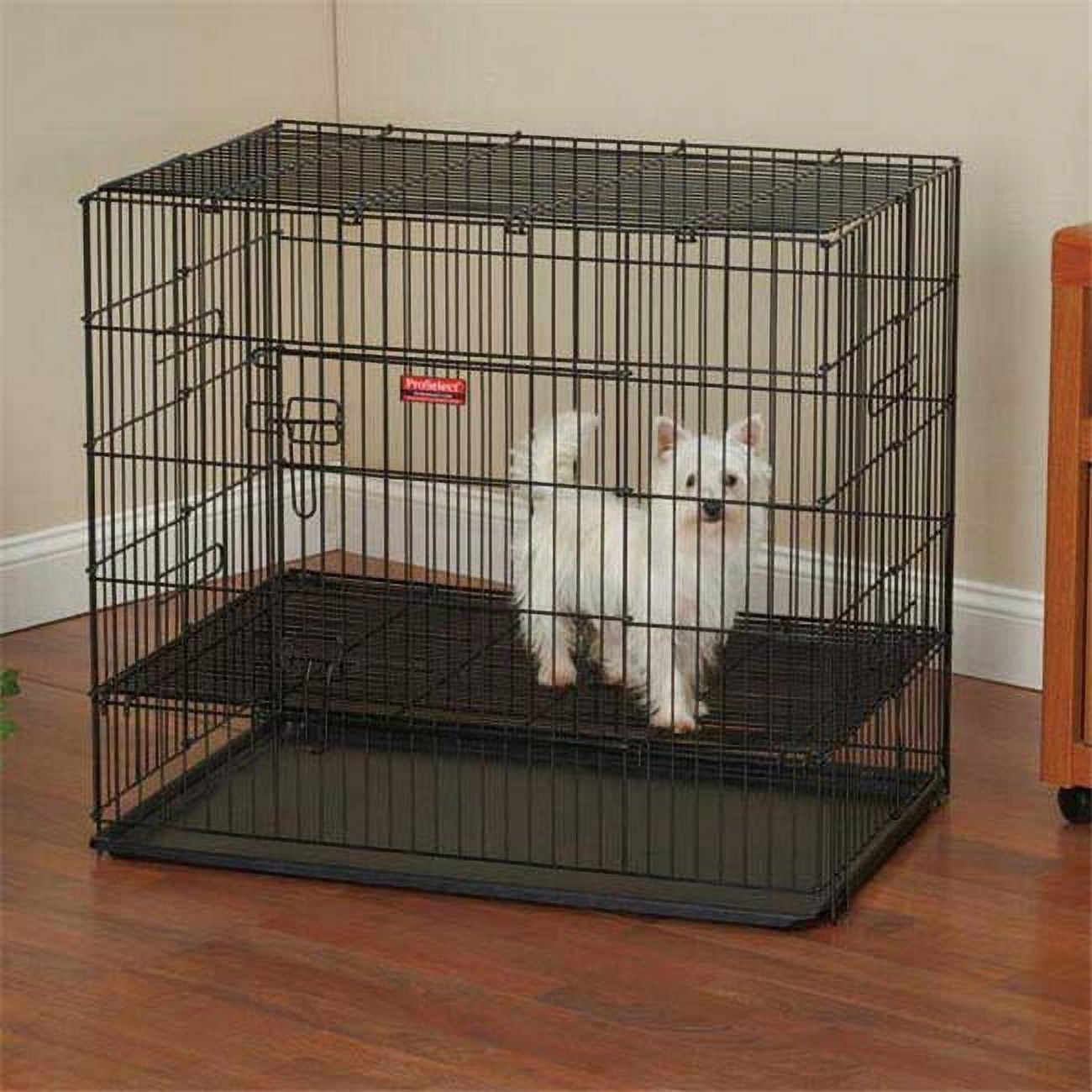 Puppy Playpen with Plastic Pan Sm Black S