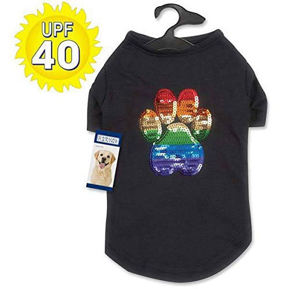 Puppy Pride Sequin Tees Rainbow Pawprint Equality Dog Shirts Sun