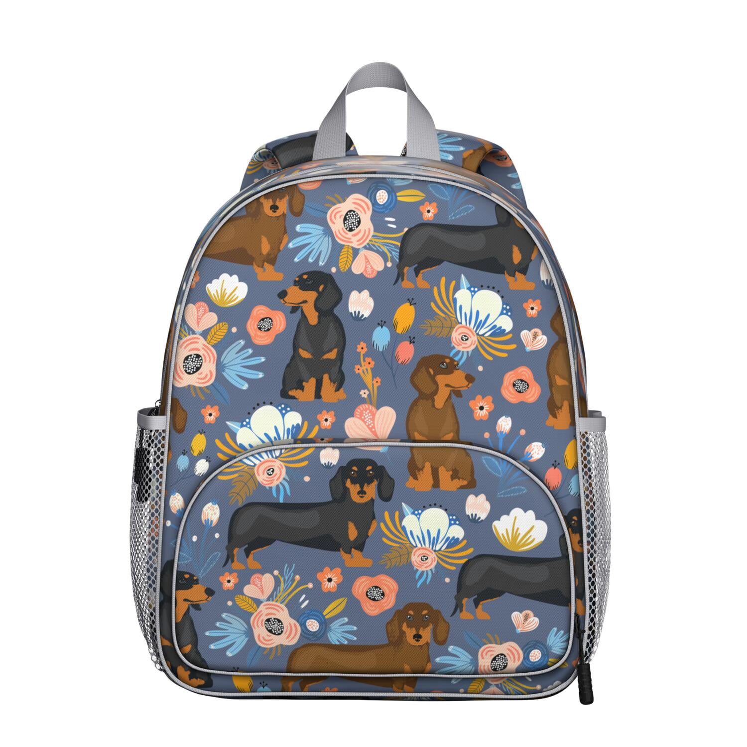 Puppy Print Mini Backpack with Bone and Paw Design, Lightweight School ...