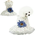 thumbnail image 1 of Puppy Skirt, Dog Clothes, Princess Dresses Wedding Evening Dress, Daisy Flower Skirt for Small Dog Girl - M, 1 of 5