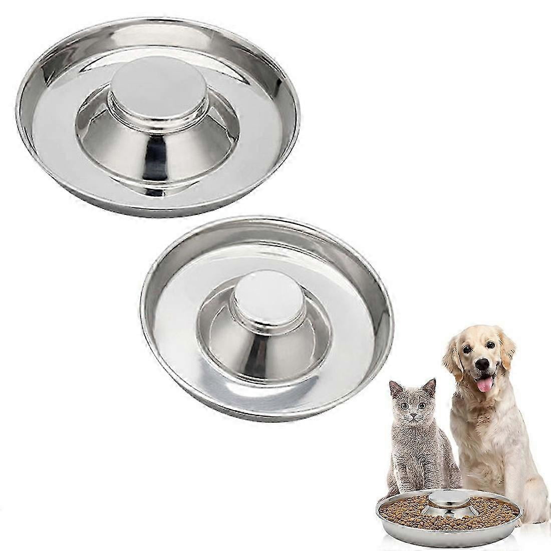 Buy Pet Feeder Bowl Stainless Dish Puppy Dog Cat Litter Food Feeding Weaning Bowl S 765333 S