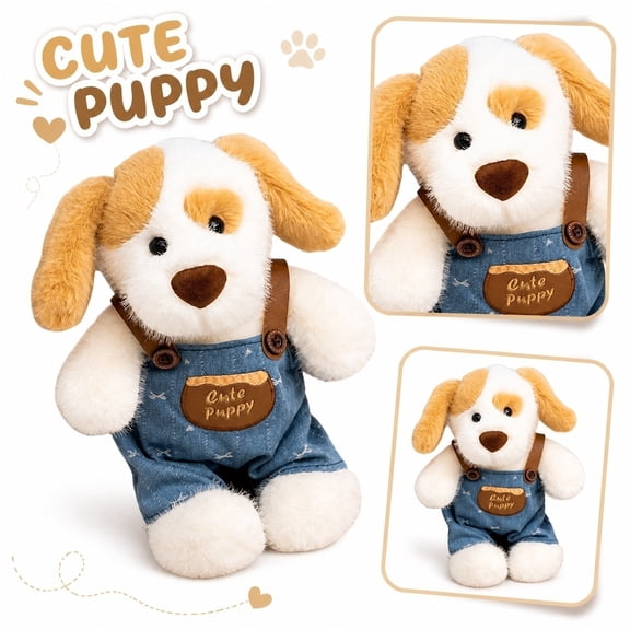 Puppy Stuffed Animal, Fluffy Puppy, Soft Toys for Student, Birthday Present for Student, Fuzzy Animal 14X6 in Plush Dog Suitable for Play, Themed Party Giveaways and Casual Home