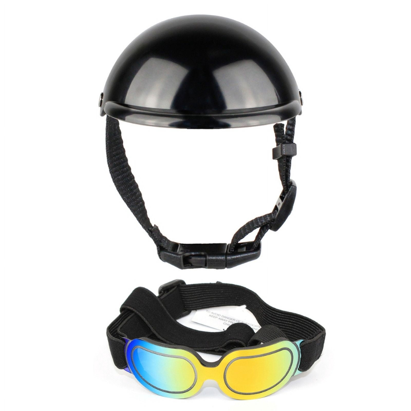 Puppy Sunglasses+Helmet Set Dog Helmet with Ear Hole Cool Helmet for ...