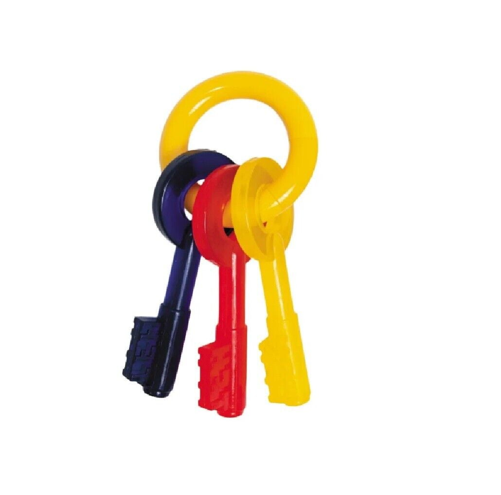 Puppy Teething Keys, Rings or Pacifiers Durable Dog Dental Health Chew Toys (7" Small Teething Keys)
