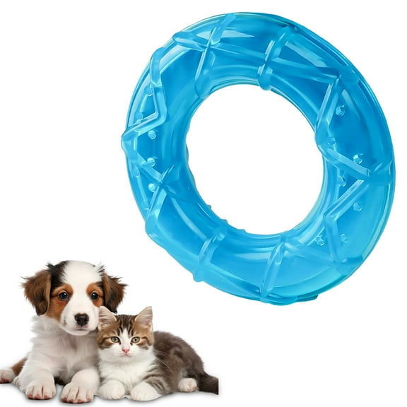 Puppy Teething Toys Freezable,Puppy Freezer Teething Toys,Freezable Dog Toy,Watermelon Dog Toy,Pet Pet Toy Molars Chew Sound Fruit Summer New Dog(Doughnut Blue 4*4in)from ANMUYUM