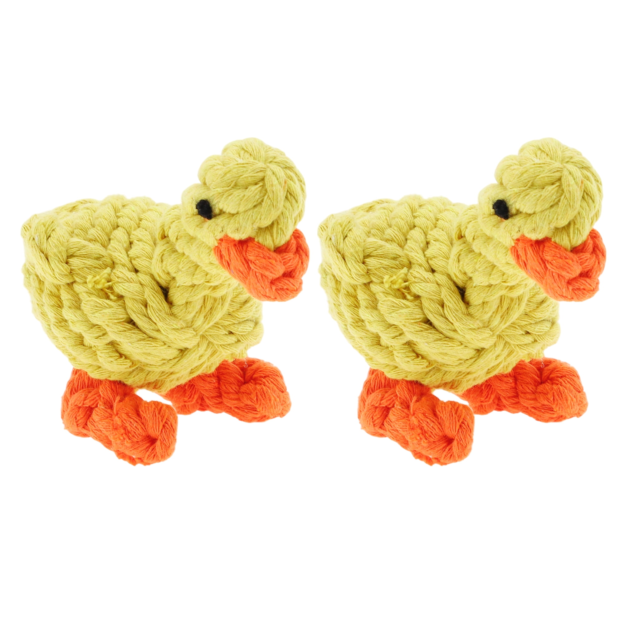 Unique Bargains Puppy Teethings Chewer Bear Shape Dog Chew Rope Braided Cotton Teeth Cleaning Rope Assorted Color Duck Shape Yellow 2 Pcs