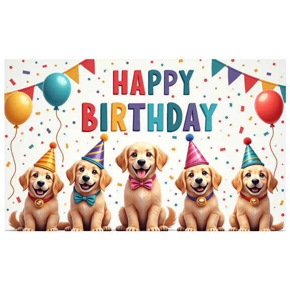 Puppy Theme Banner Decorative Balloons Colorful Confetti for Kids Party Celebration Indoor Decoration