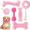 thumbnail image 1 of Puppy Toys, 6 Pack Dog Chew Toys for Puppy, Cute Pink Small Dog Toys, Puppy Teething Toys for Puppies, Upgraded Soft Durable Interactive Chew Toy for Small Dogs, 1 of 7