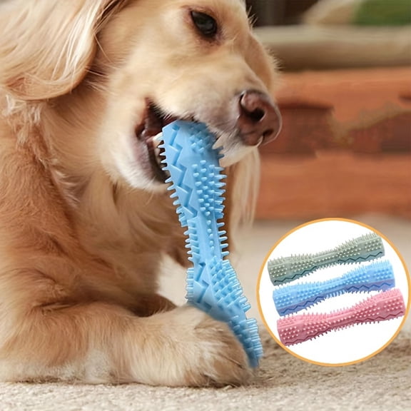 Puppy Toys, Interactive Dog Toys, Indestructible, Pet Gift, Green 6X1.5 in Tpr Chew Stick, Material, Serrated Tooth Structure Works As Pet Grooming Toys to Scrape Off Residue,