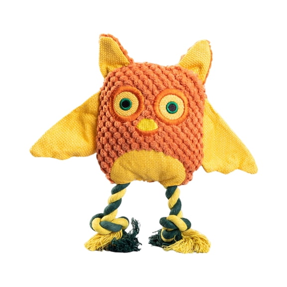 Puppy Toys Plush Owl Shaped Dog Toy with Textured Surface and Durable Rope Legs for Chewing and Interactive Playtime Activities Dog Toys for Aggressive Chewers, Dog Chew Toy, Extra Durable Rubber Bon