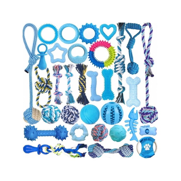 Puppy Toys for Teething, 15-Pack Dog Chew Toy Set for Small Dogs, Interactive Rope Toys and Squeaky Plush Pack, Puppy Essentials Gift for Christmas and Birthday