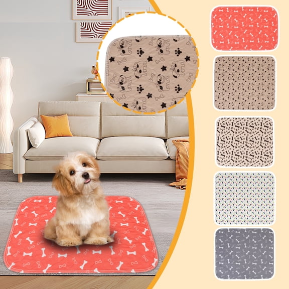 Puppy Training Pads, Waterproof Dog Mat, 12X12 In, Gray Bone Print, Dog Mat for Crate, Reusable Puppy Pads, Washable Pee Pads, 1 Pc