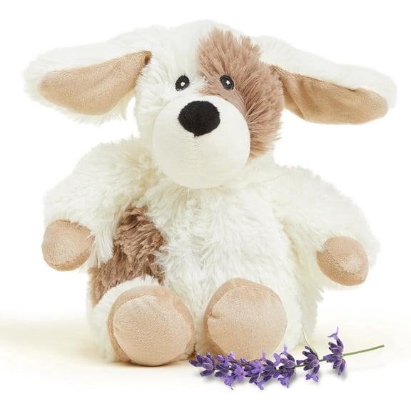 warmies Junior 9” Puppy Stuffed Animal, Microwavable Heated Plushies and Weighted Soft Plush Toys