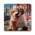 thumbnail image 1 of Puppy With Ice Cream Cone Wall Clock Silent Non-Ticking For Home Office Decor, Decorative Clock Art, 1 of 7