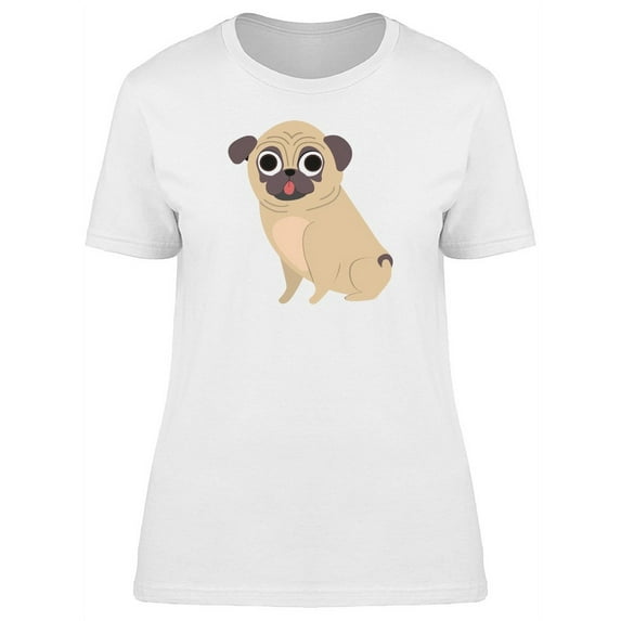 Puppy With Tongue Out Doodle T-Shirt Women -Image by Shutterstock, Female Large