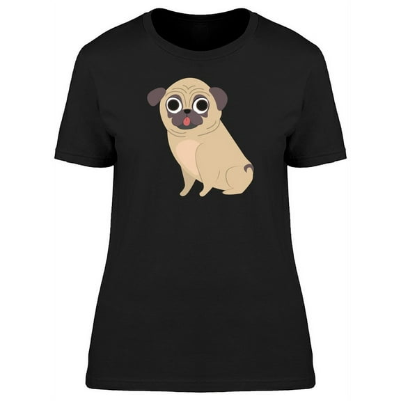 Puppy With Tongue Out Doodle T-Shirt Women -Image by Shutterstock, Female x-Large