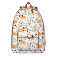 thumbnail image 1 of Puppy and Bone Print Backpack, Lightweight School Bag with Cute Furry Dog Design and Minimalist Pattern, 1 of 5