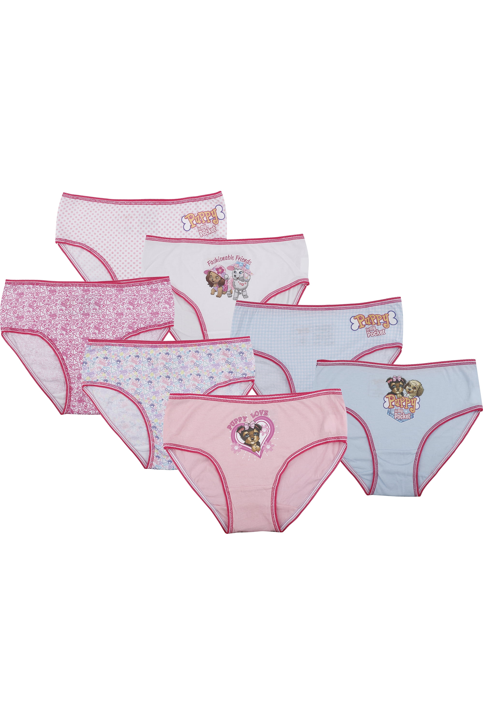 Puppy in My Pocket Big Girls Puppy in My Pocket Underwear 7 Pack, Multi, 10