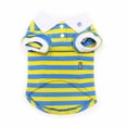 thumbnail image 1 of PuppyPAWer Stripe Dog Polo by Dogo - Blue and Yellow - XX-Small, 1 of 1