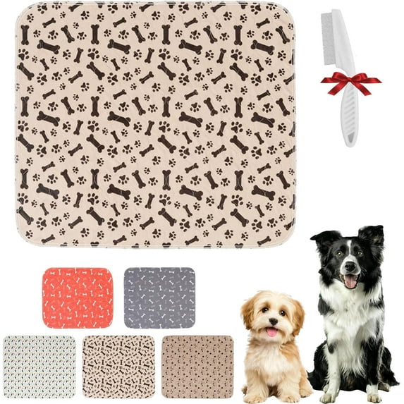 PuppyPad Pee Pads for Dogs with Pheromones –2026 New Washable Reusable Puppy Training Pads with 4-Layer Leak Protection, Odor Control, and Non-Slip Base (Brown A, L: 31.5" × 35.4")
